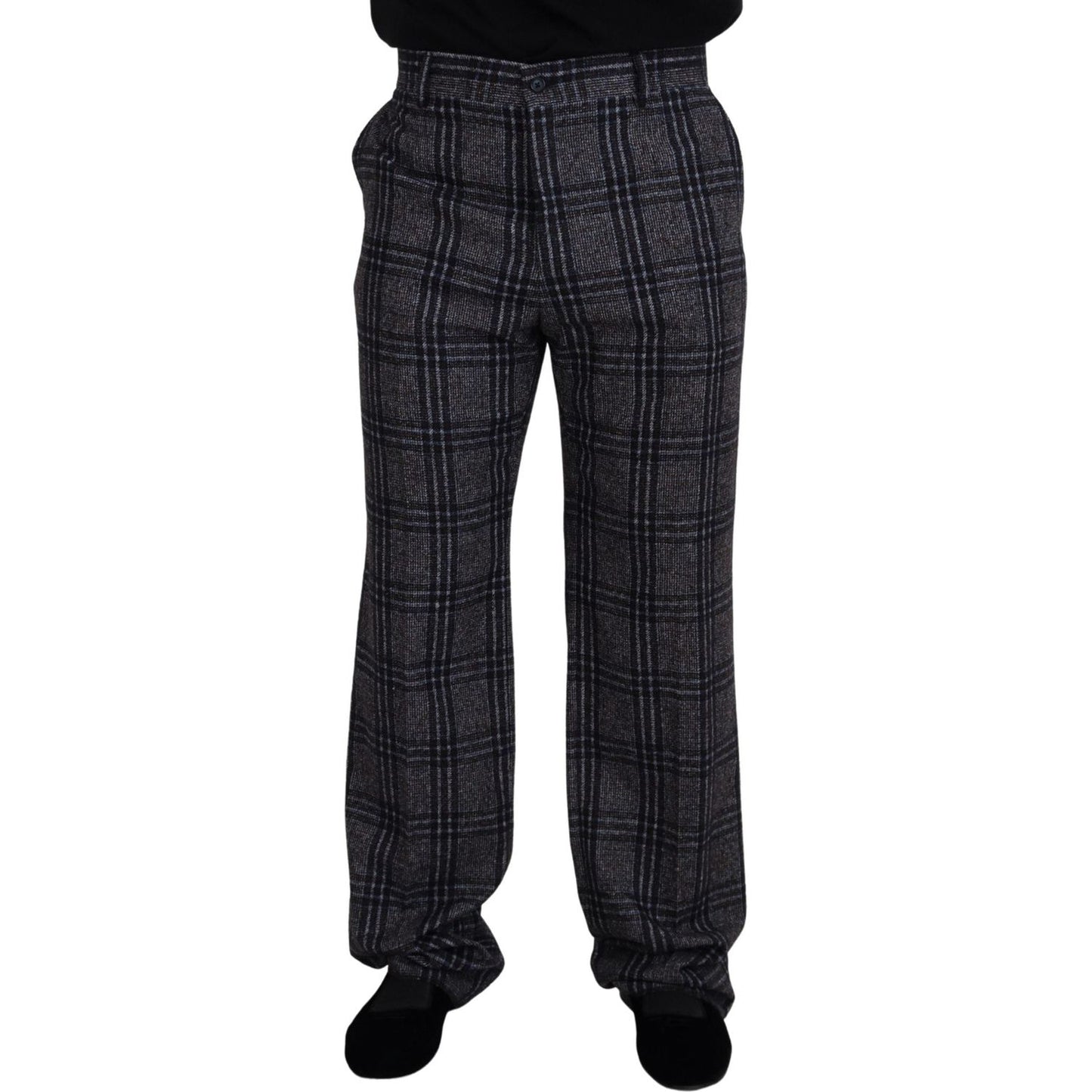 Dolce & Gabbana Elegant Gray Checkered Alpaca Blend Pants Dolce & Gabbana