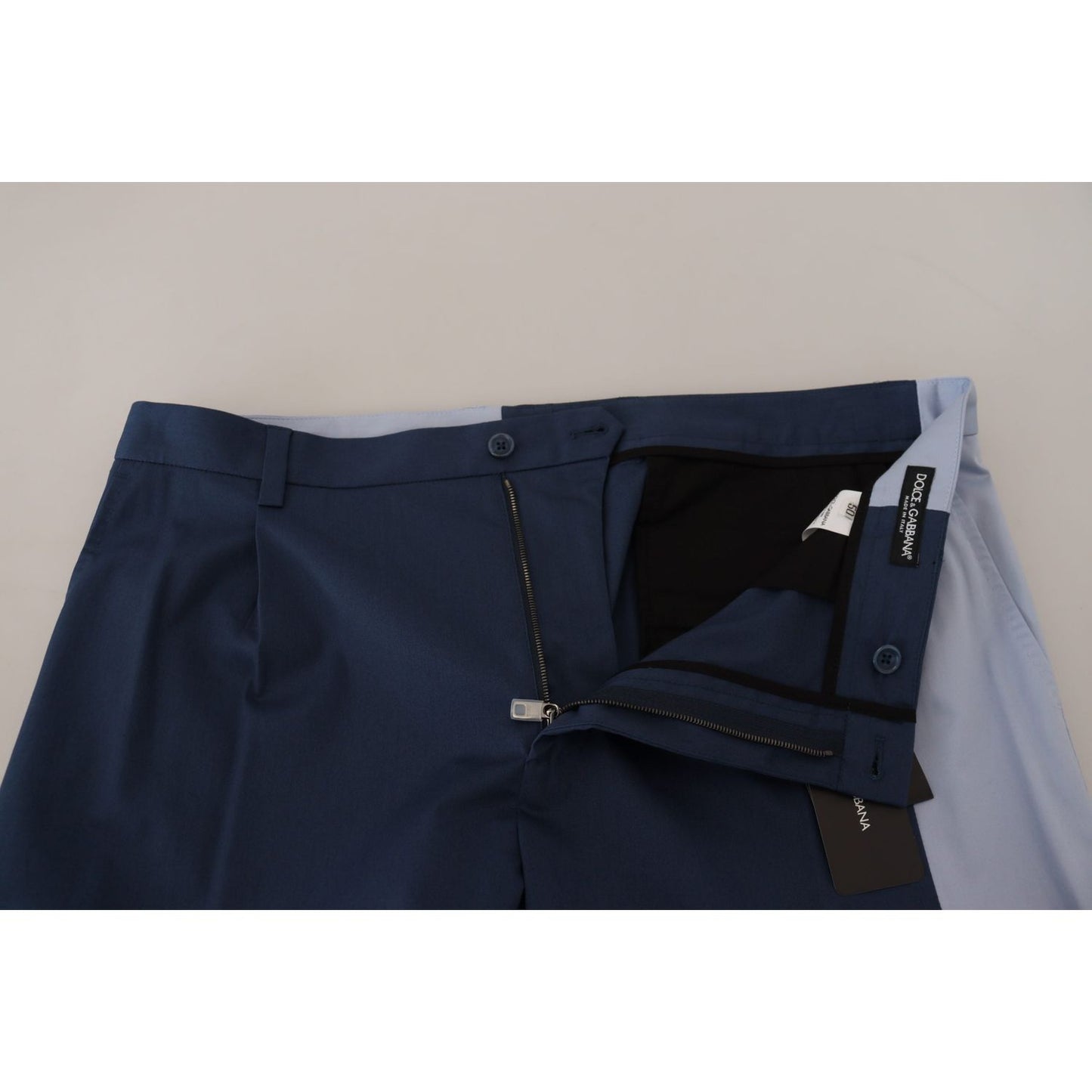 Dolce & Gabbana Elegant Blue Cotton Blend Pants for Men Dolce & Gabbana