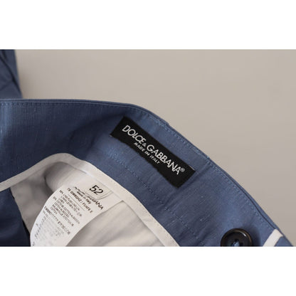Dolce & Gabbana Blue Linen Chino Men Formal Pants