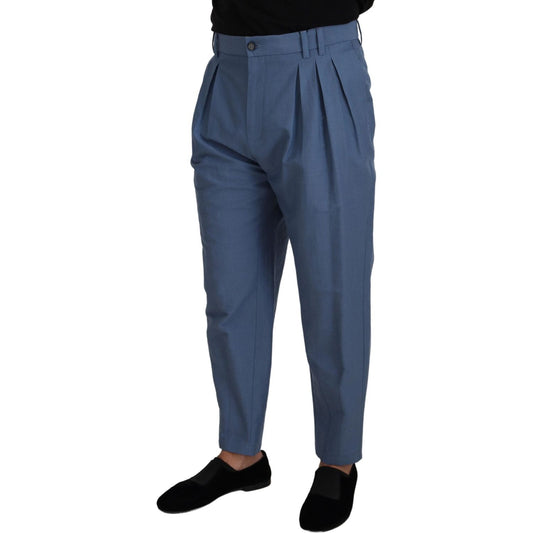 Dolce & Gabbana Elegant Blue Linen-Cotton Pants Dolce & Gabbana