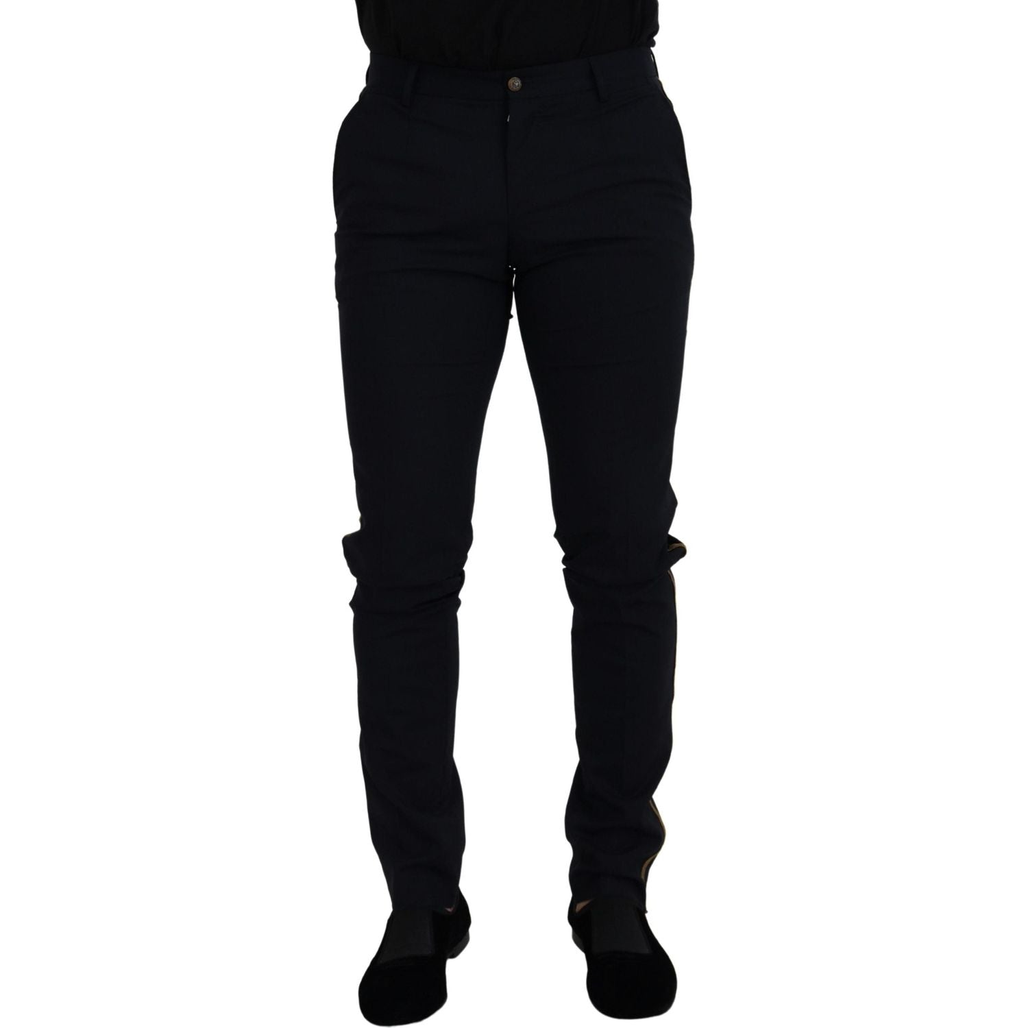 Dolce & Gabbana Black Wool Slim Formal Pants