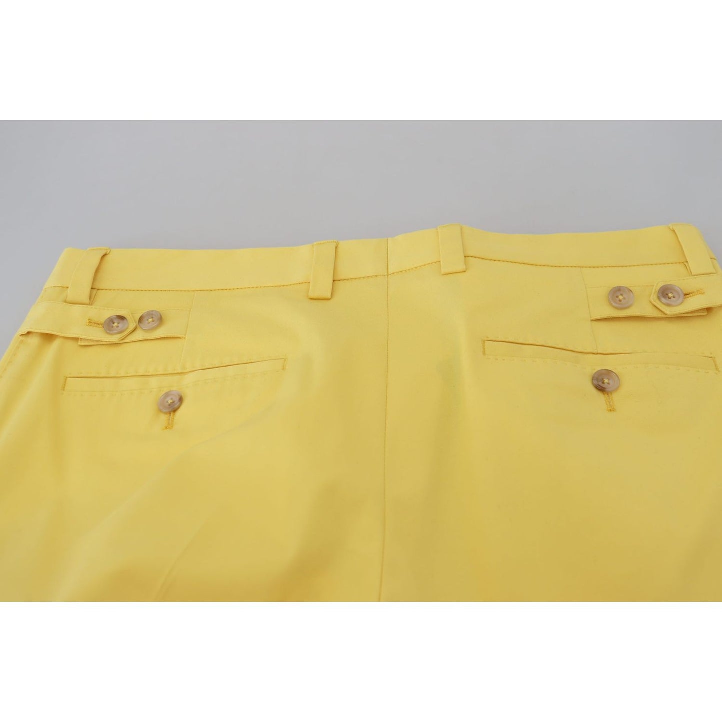 Dolce & Gabbana Sun-Kissed Yellow Cotton Trousers Dolce & Gabbana