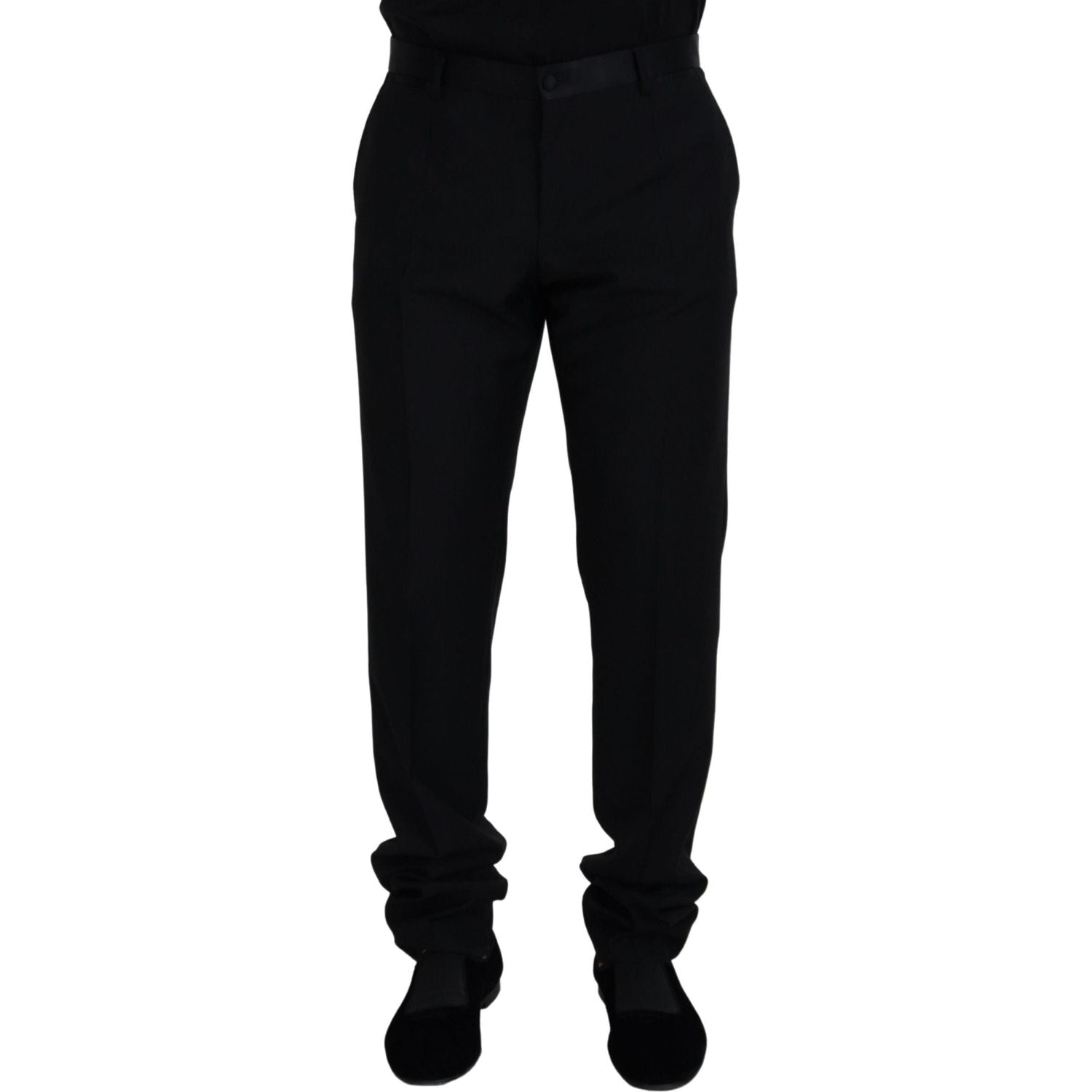 Dolce & Gabbana Black Wool Chino Formal Pants