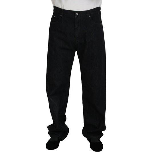 Dolce & Gabbana Elegant Black Washed Denim Pants Luxe Cotton Dolce & Gabbana