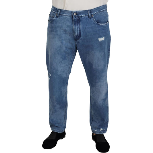 Dolce & Gabbana Blue Washed Cotton Casual Denim Jeans