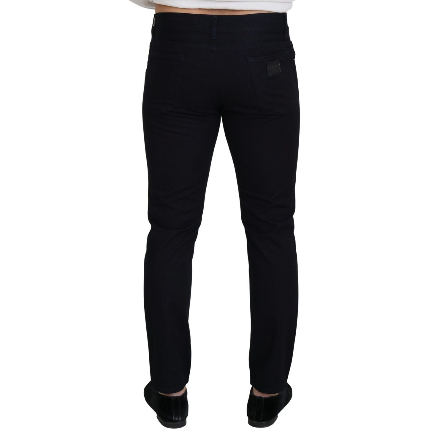 Dolce & Gabbana Elegant Black Silk Blend Denim Pants Dolce & Gabbana