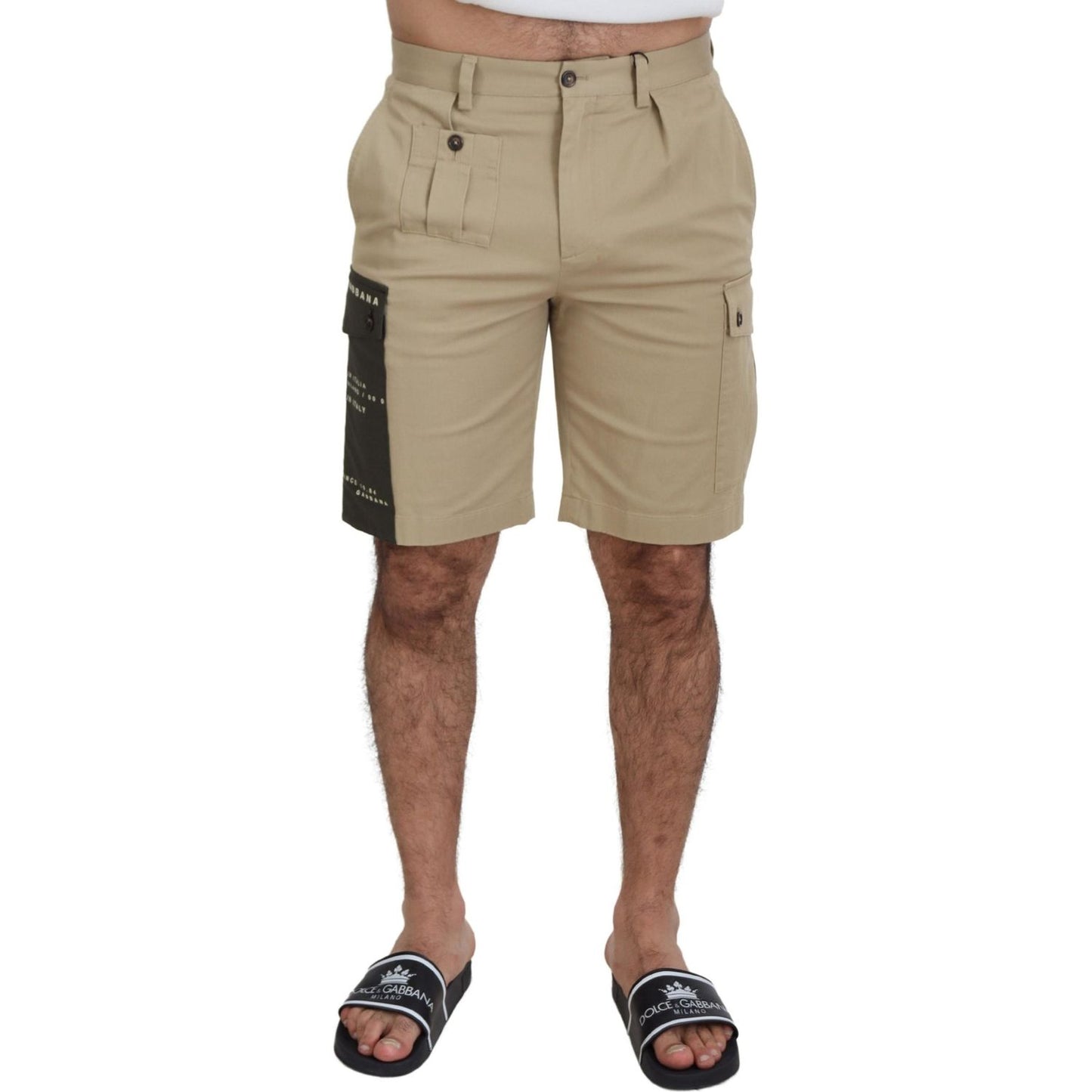 Dolce & Gabbana Elegant Beige Cotton Blend Designer Shorts Dolce & Gabbana