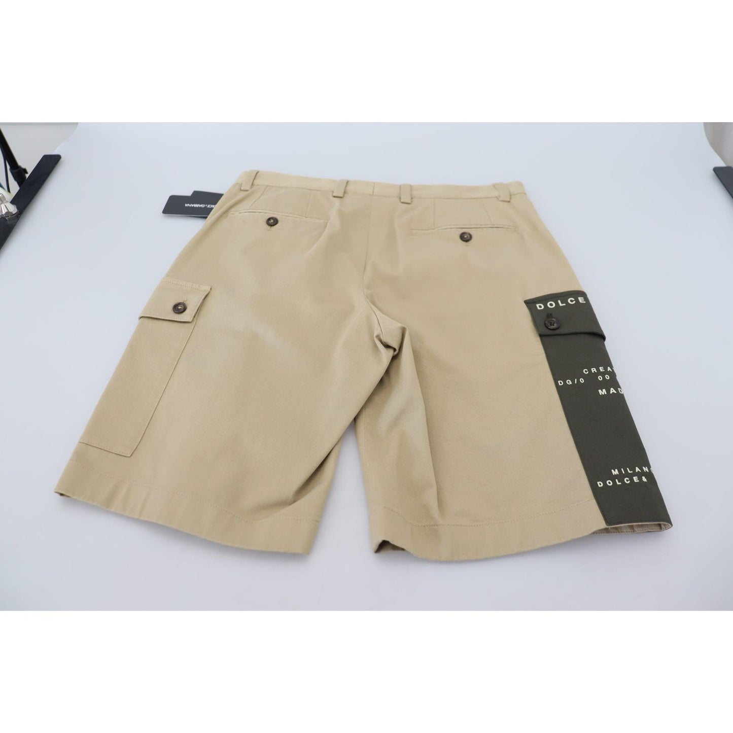 Dolce & Gabbana Elegant Beige Cotton Blend Designer Shorts Dolce & Gabbana