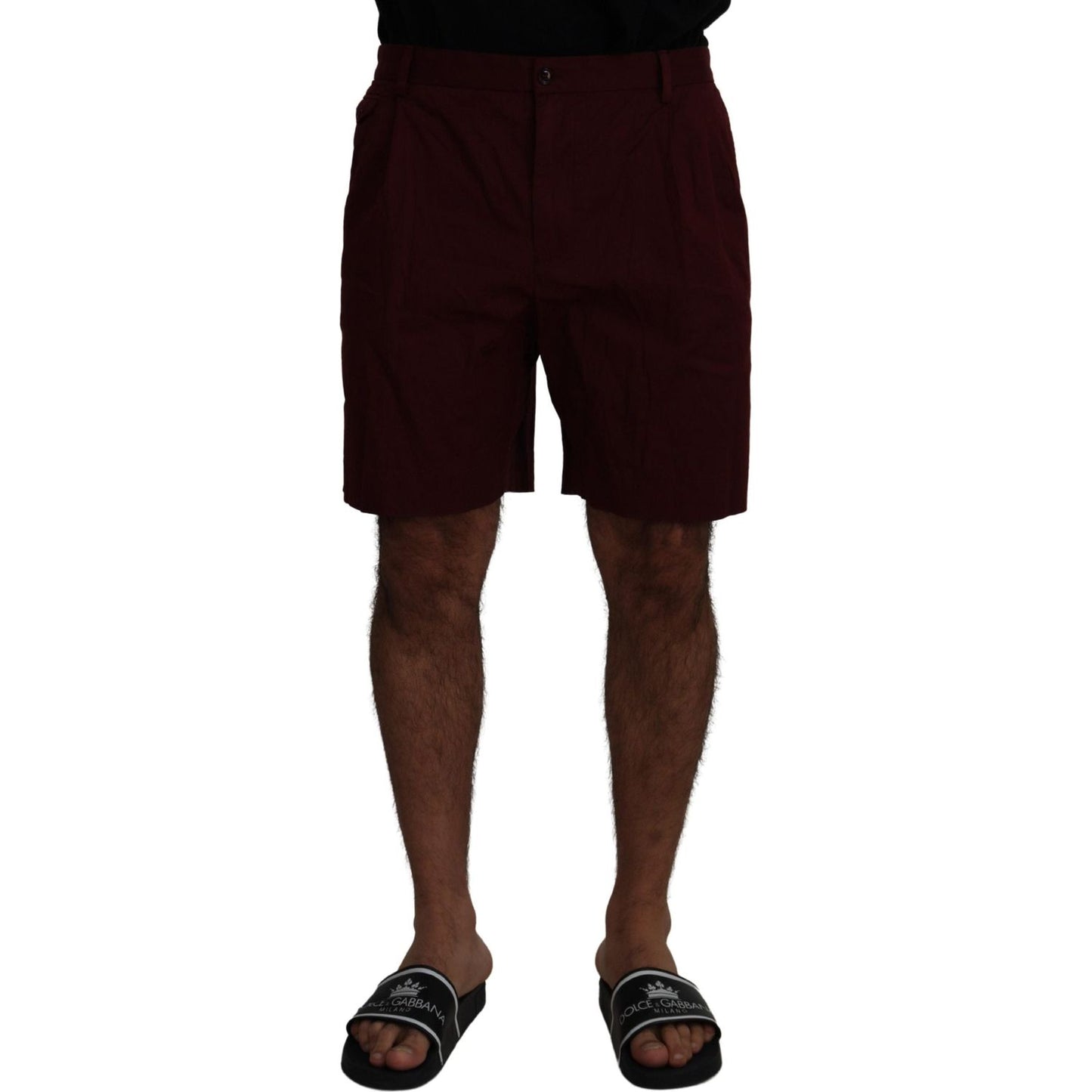 Dolce & Gabbana Elegant Maroon Cotton Blend Shorts Dolce & Gabbana