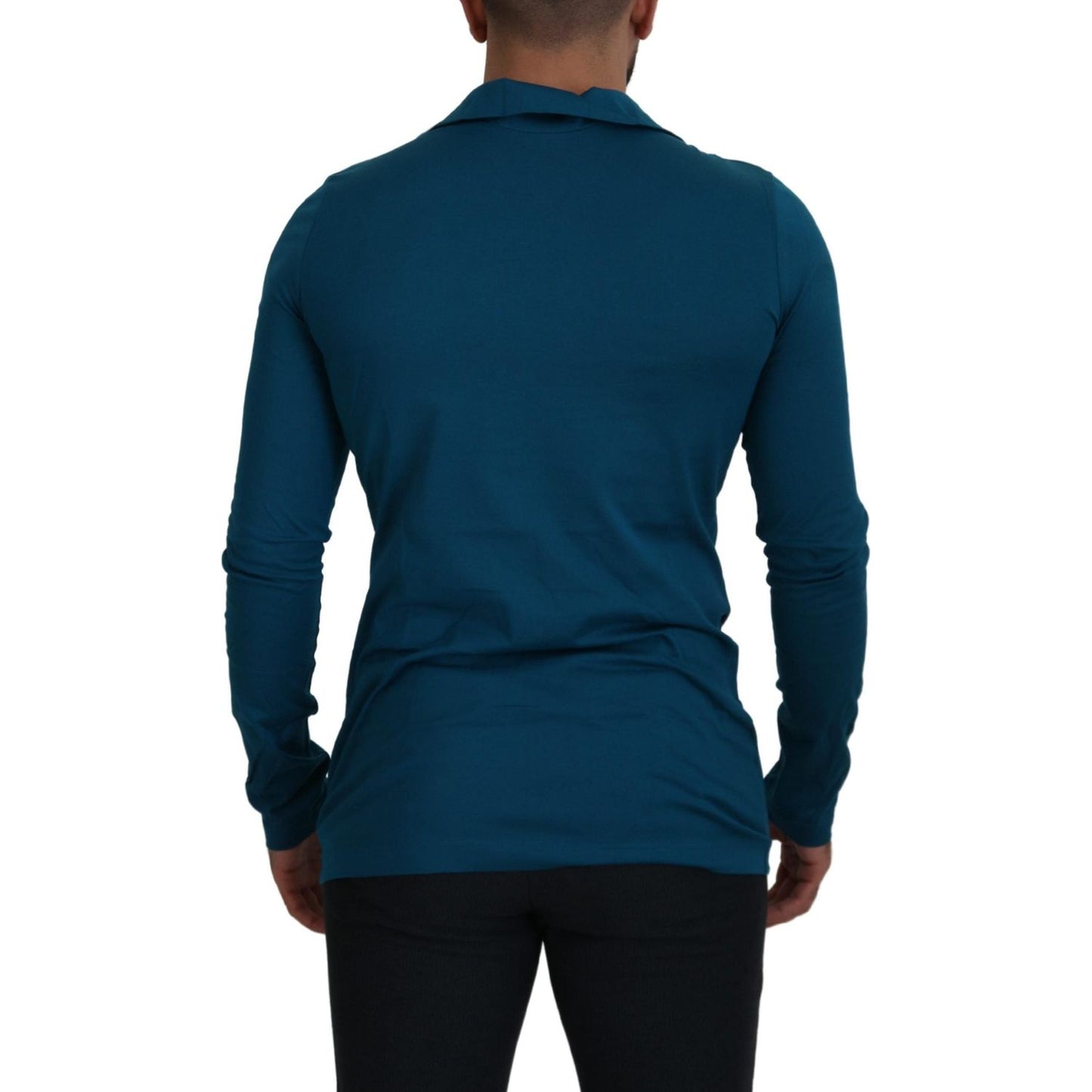 Dolce & Gabbana Elegant Blue Cotton Pullover Sweater Dolce & Gabbana