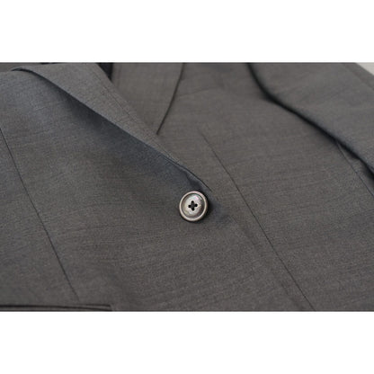 Dolce & Gabbana Gray Wool Silk Slim Fit Jacket Blazer