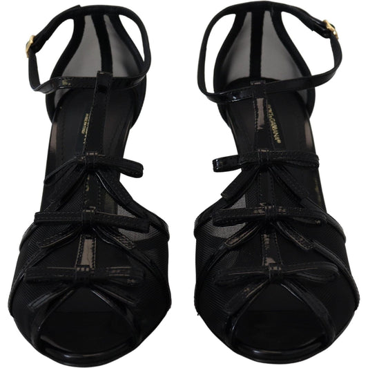 Dolce & Gabbana Elegant Black Stiletto Heeled Sandals Dolce & Gabbana