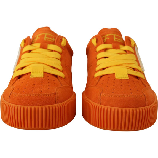 Dolce & Gabbana Chic Orange Suede Lace-Up Sneakers Dolce & Gabbana