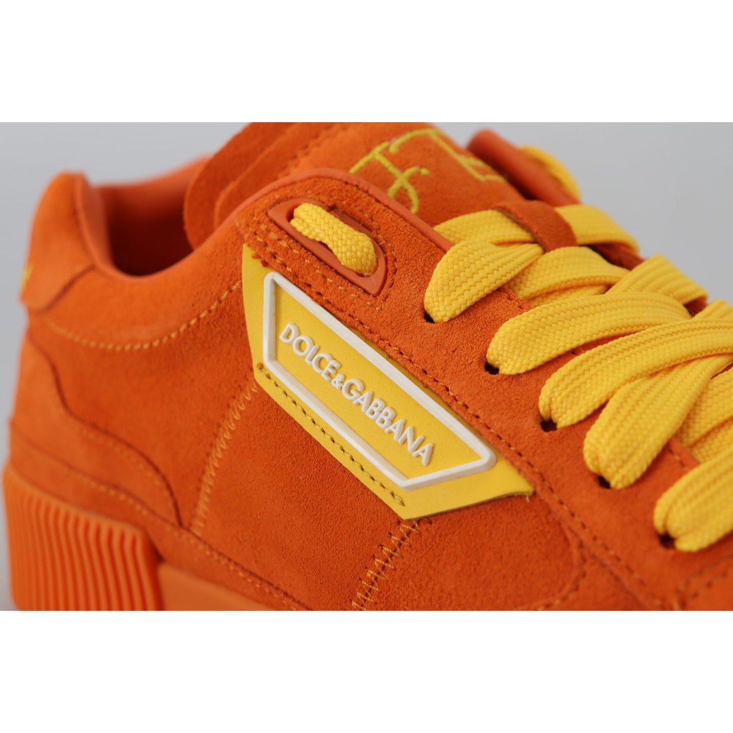 Dolce & Gabbana Chic Orange Suede Lace-Up Sneakers Dolce & Gabbana