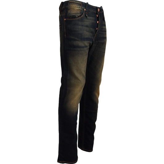 Acht Elegant Blue Washed Denim Pants - Authentic Craftsmanship Acht