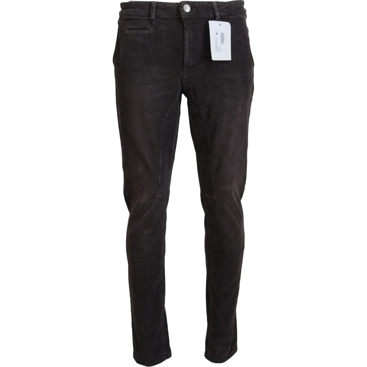 Acht Brown Cotton Straight Fit Men Casual Pants