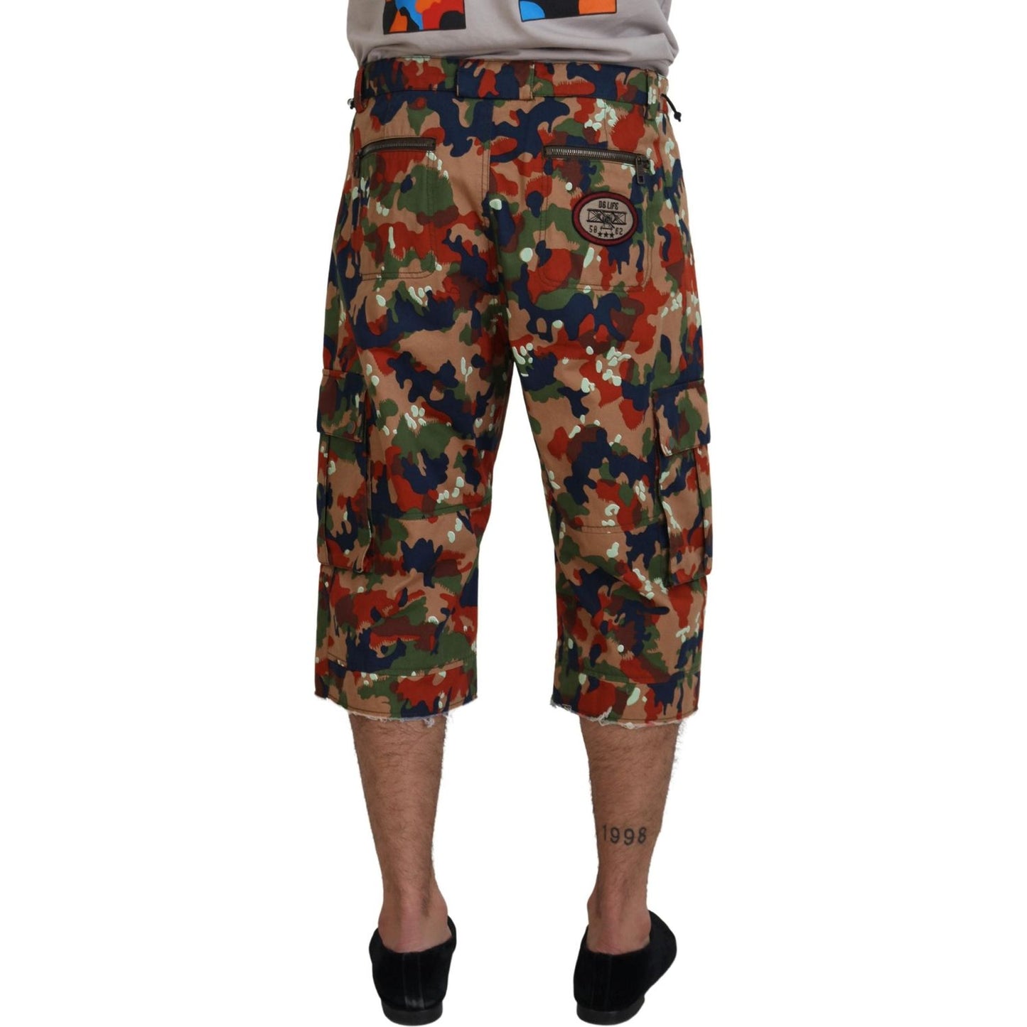 Dolce & Gabbana Italian Designer Multicolor Cargo Shorts Dolce & Gabbana