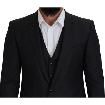 Dolce & Gabbana Gray MARTINI 3 Piece Slim Fit Suit