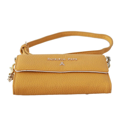 Patrizia Pepe Yellow Logo Leather Shoulder Strap Sling Bag