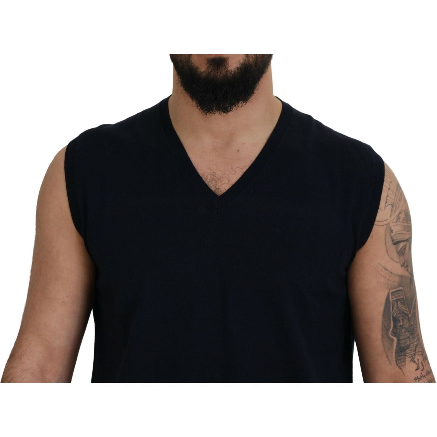 Paolo Pecora Milano Sleek Black V-Neck Sleeveless Tank Paolo Pecora Milano