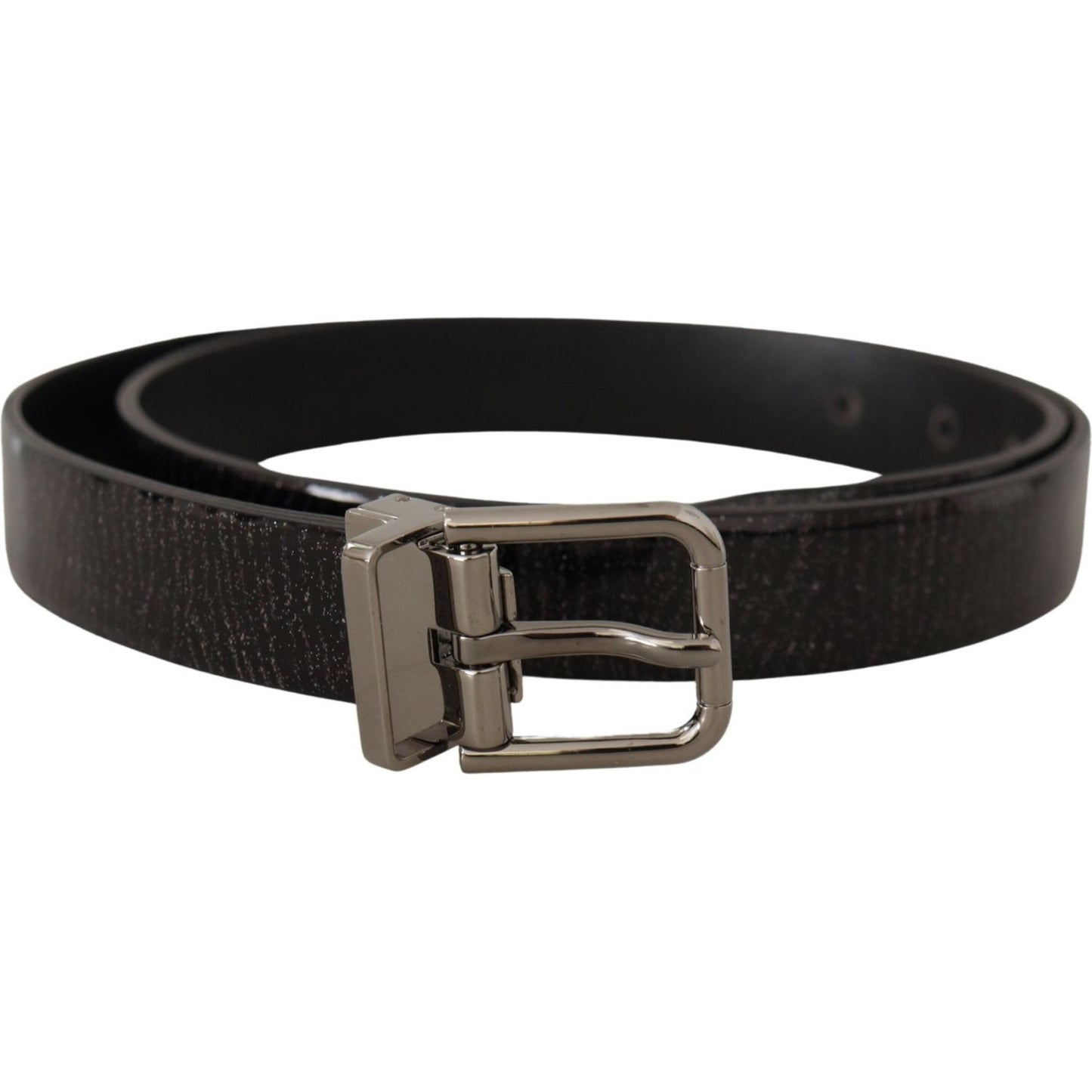 Dolce & Gabbana Elegant Black Leather Belt with Silver Buckle Dolce & Gabbana