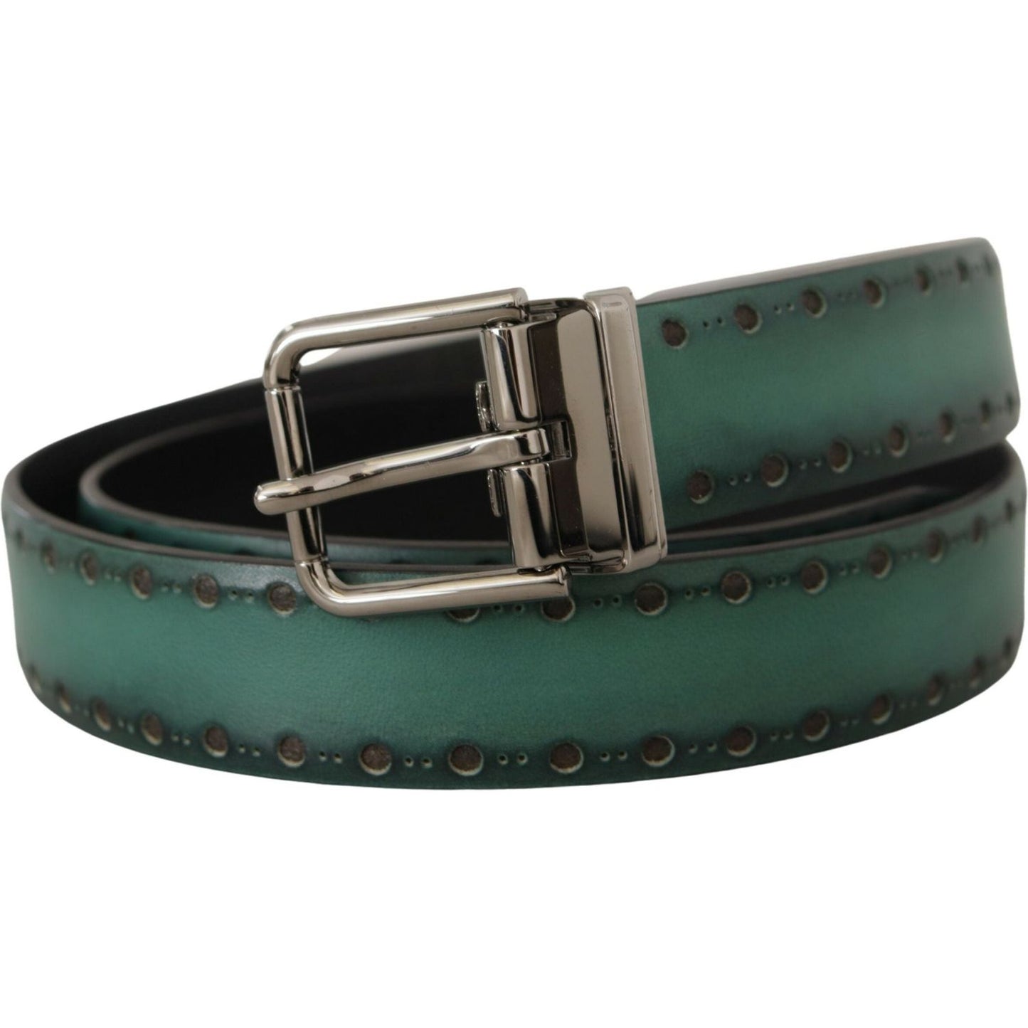 Dolce & Gabbana Elegant Leather Belt with Silver Tone Buckle Dolce & Gabbana