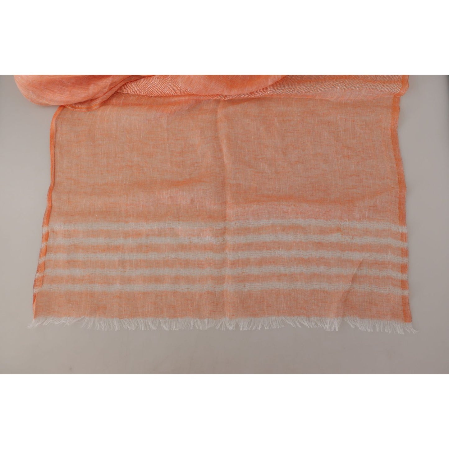 Malo Elegant Orange Linen Shawl Wrap Scarf Malo