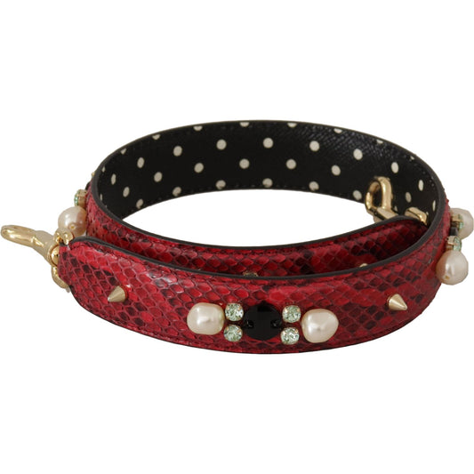 Dolce & Gabbana Elegant Red Python Leather Shoulder Strap Dolce & Gabbana