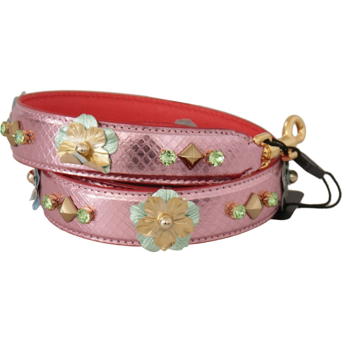 Dolce & Gabbana Elegant Metallic Pink Leather Shoulder Strap Dolce & Gabbana