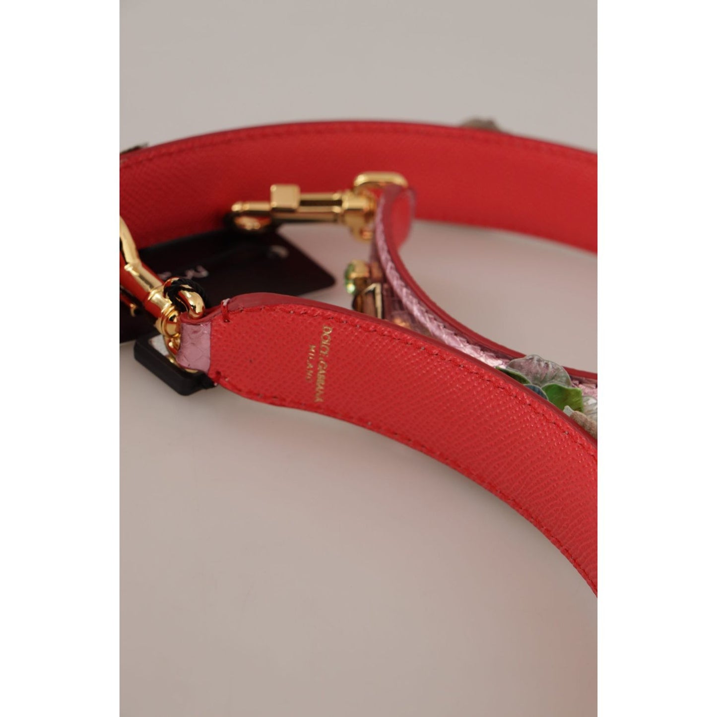 Dolce & Gabbana Elegant Metallic Pink Leather Shoulder Strap Dolce & Gabbana