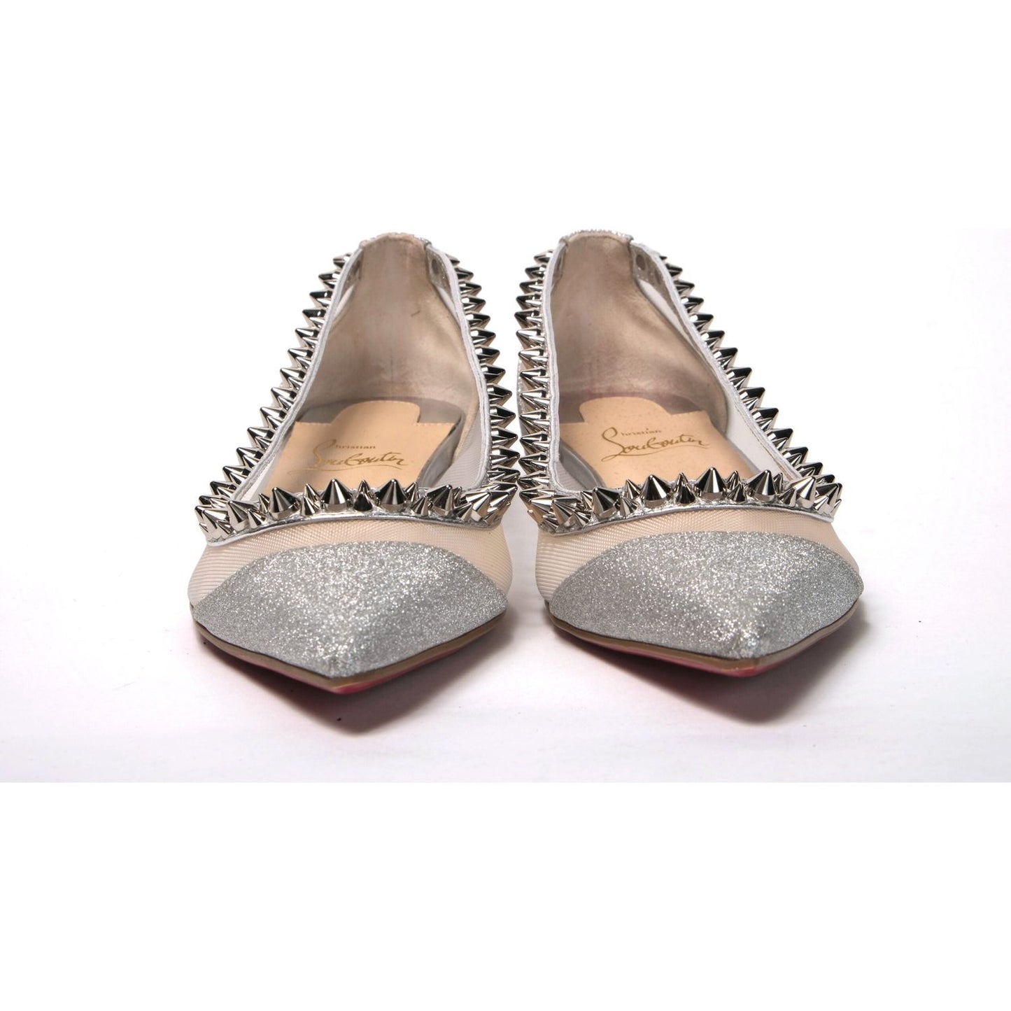 Christian Louboutin Silver Flat Point Toe Shoe Christian Louboutin