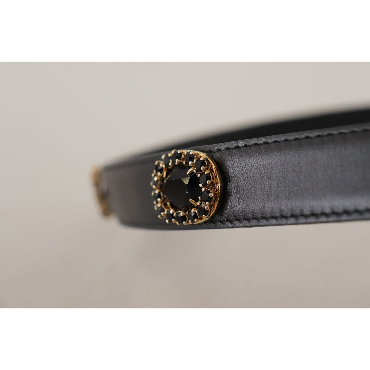 Dolce & Gabbana Elegant Black Leather Logo Belt Dolce & Gabbana