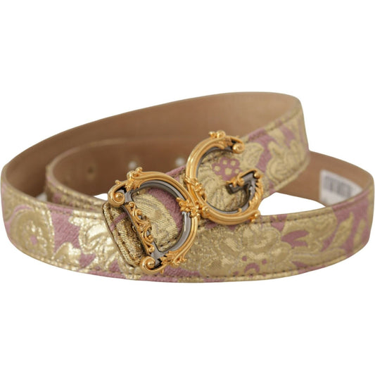 Dolce & Gabbana Chic Gold and Pink Leather Belt Dolce & Gabbana