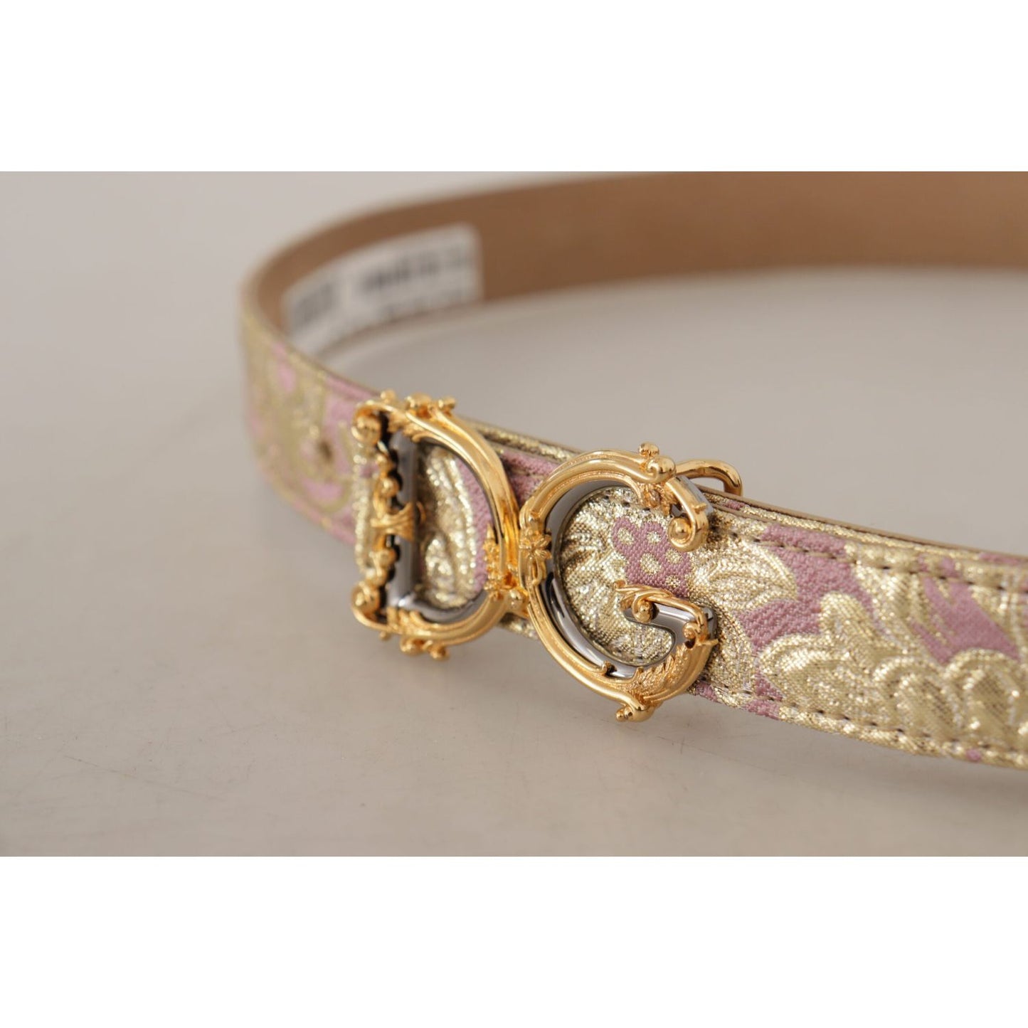 Dolce & Gabbana Chic Gold and Pink Leather Belt Dolce & Gabbana