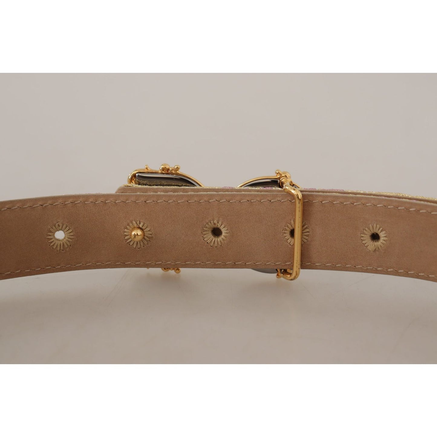 Dolce & Gabbana Chic Gold and Pink Leather Belt Dolce & Gabbana