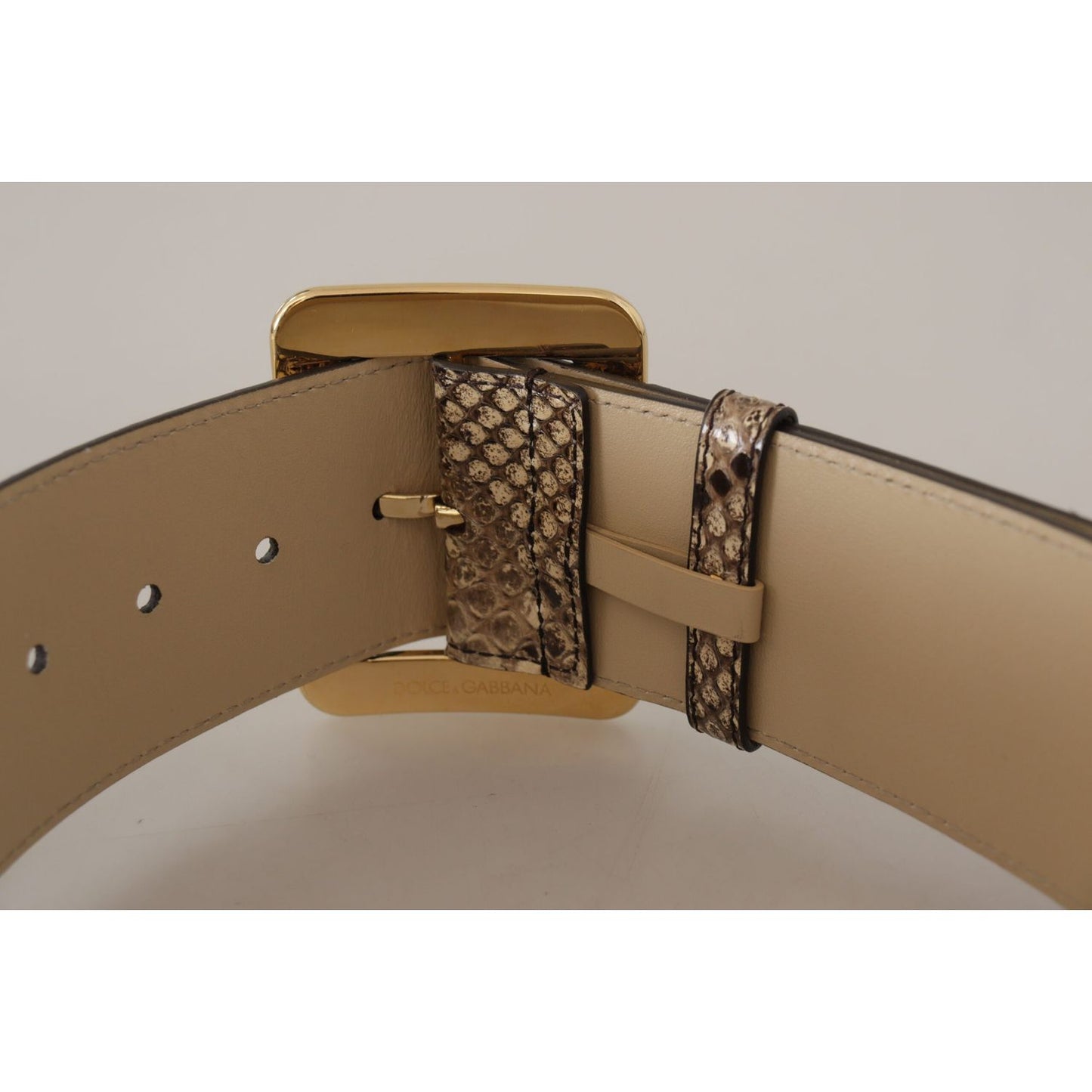 Dolce & Gabbana Elegant Leather Belt with Engraved Buckle Dolce & Gabbana