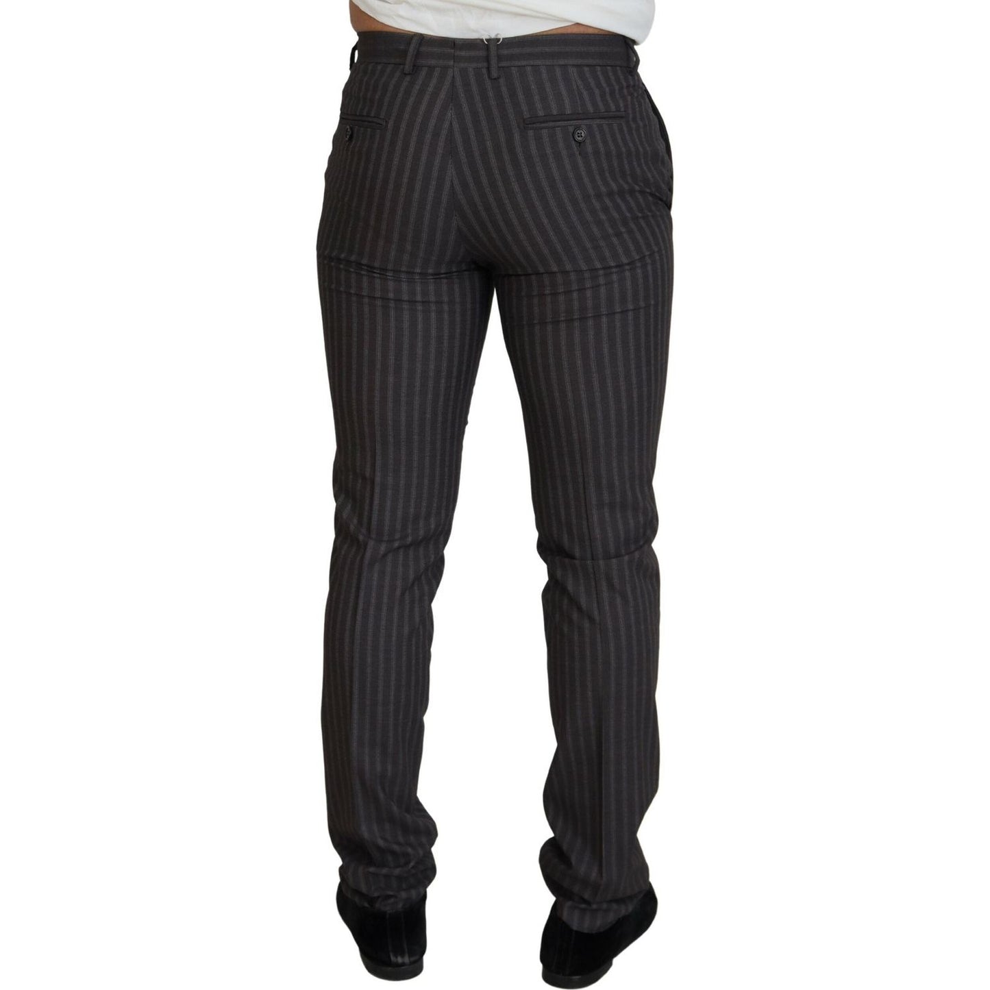 BENCIVENGA Brown Stripes Slim Fit Men Pants