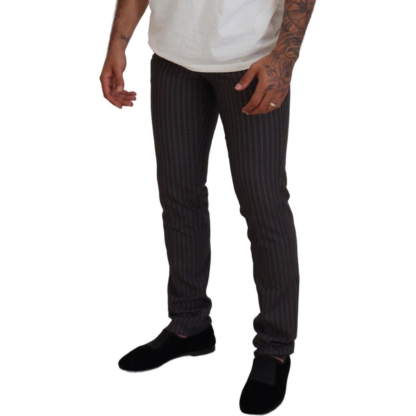 BENCIVENGA Elegant Striped Dress Pants for Men BENCIVENGA