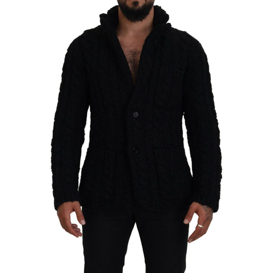 Dolce & Gabbana Elegant Black Wool-Cashmere Blend Cardigan Dolce & Gabbana