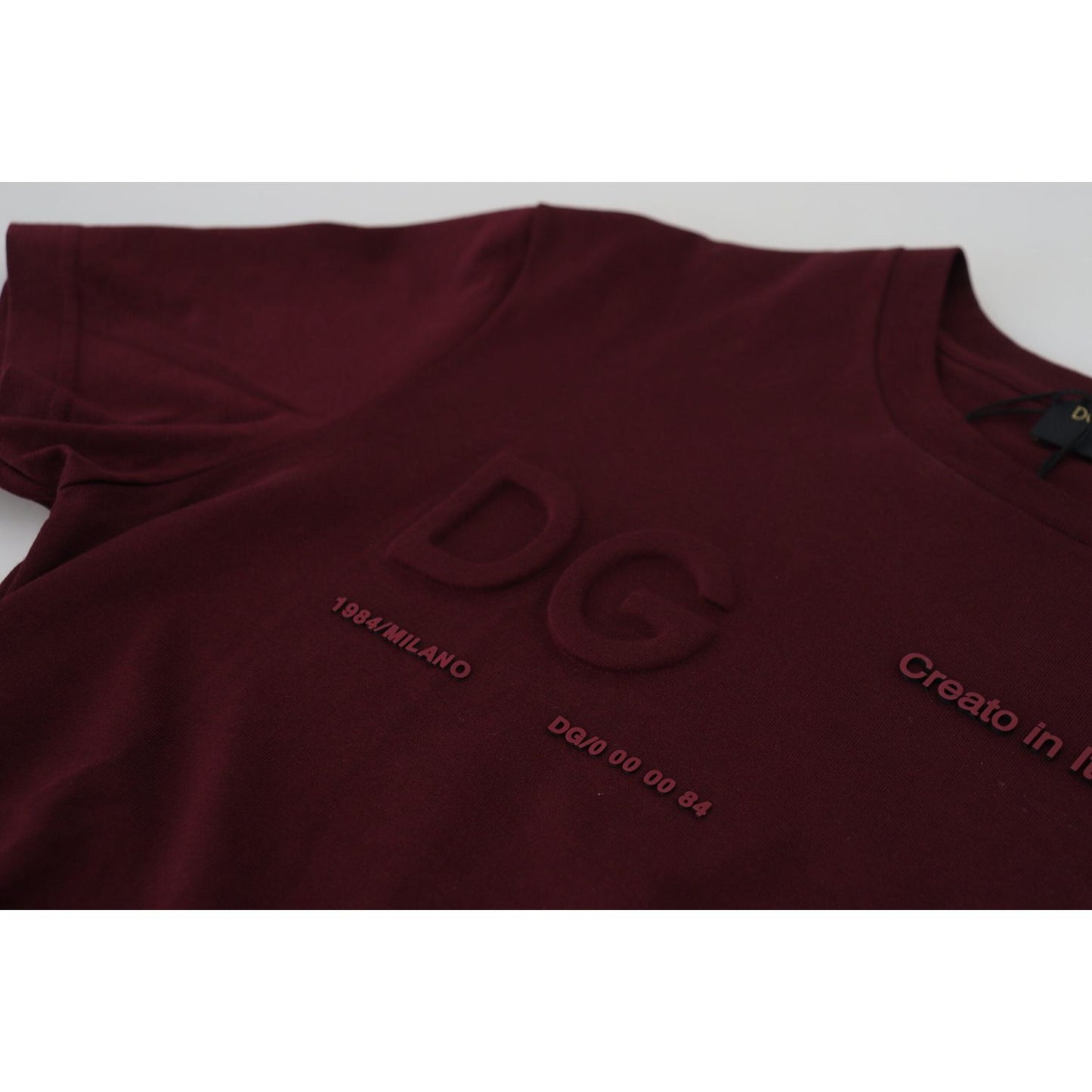 Dolce & Gabbana Elegant Maroon Crew Neck Casual Tee Dolce & Gabbana