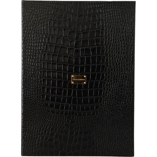 Dolce & Gabbana Elegant Black Leather Catalogue Case Dolce & Gabbana