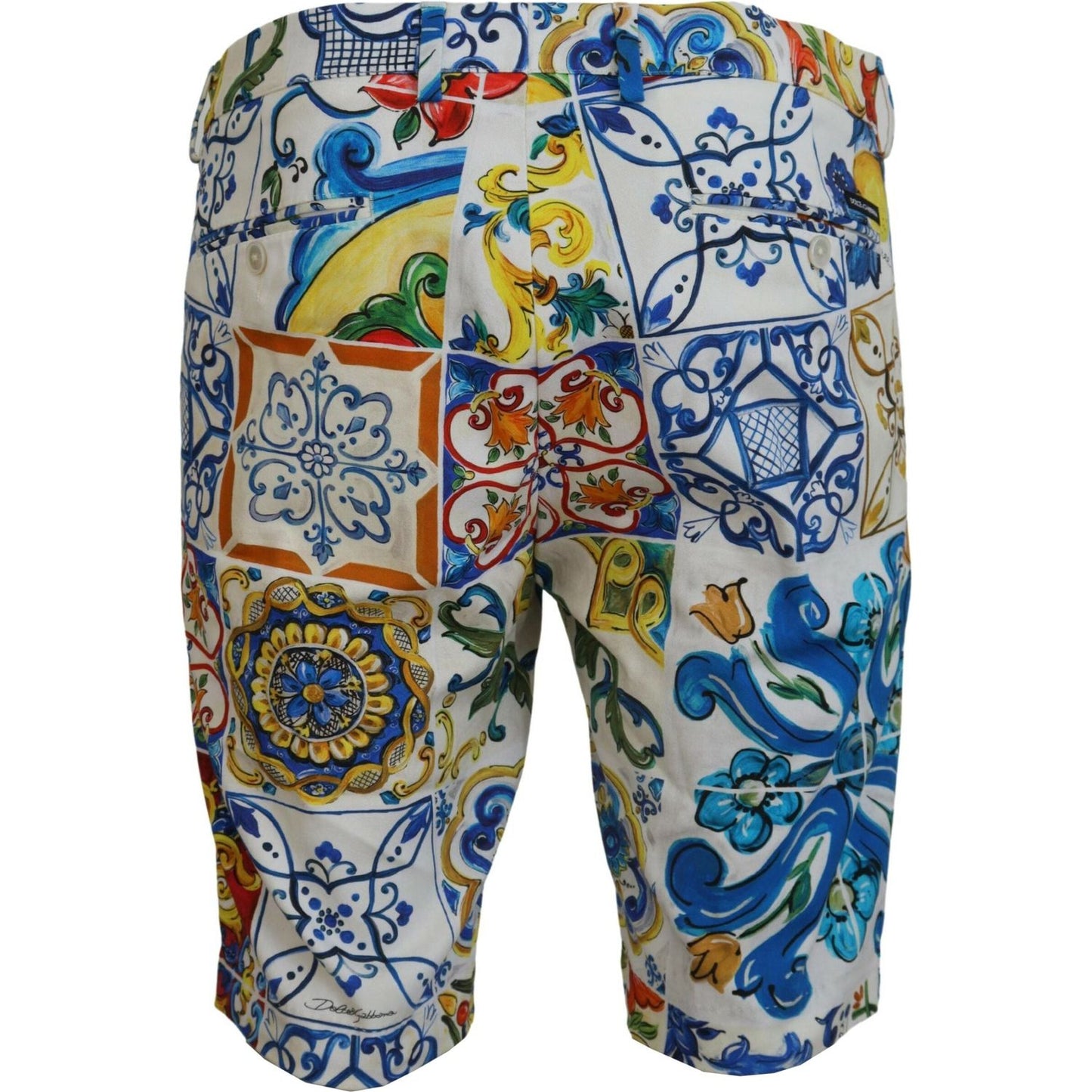 Dolce & Gabbana Majolica Print Casual Chinos Shorts Dolce & Gabbana