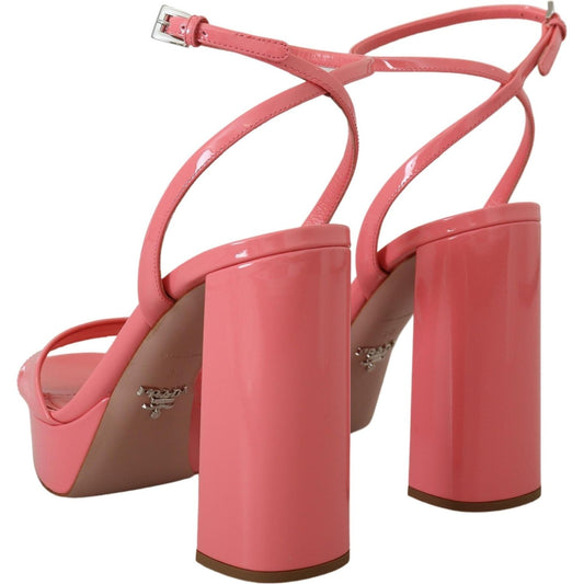 Chic Pink Patent Leather Platform Sandals