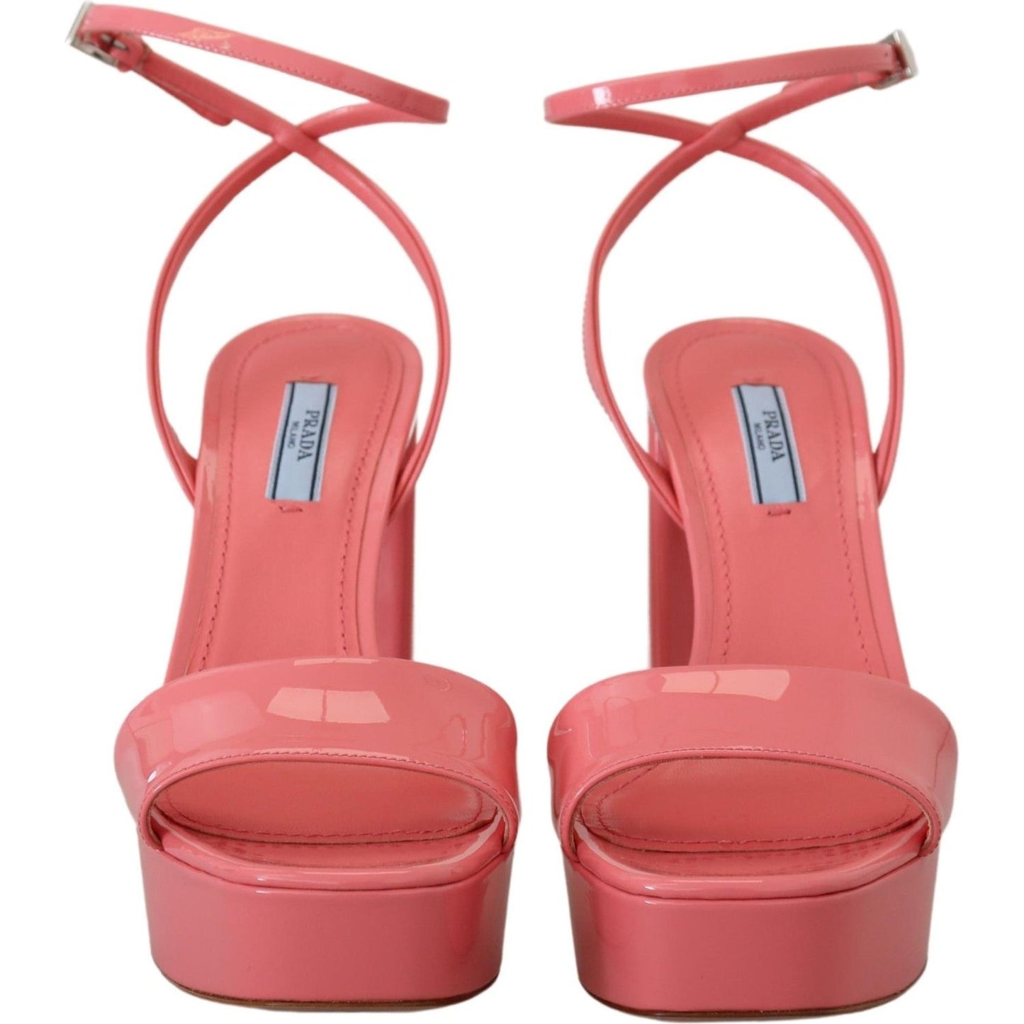 Prada Chic Pink Patent Leather Platform Sandals Prada