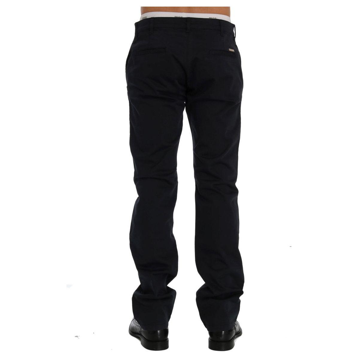 GF Ferre Blue Cotton Stretch Chinos Pants