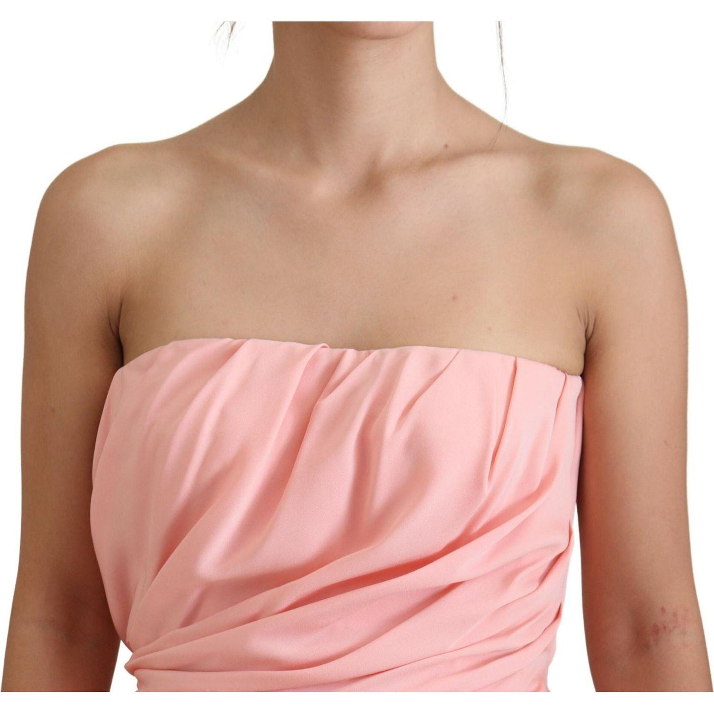 Dolce & Gabbana Elegant Pink Strapless Midi Silhouette Dolce & Gabbana