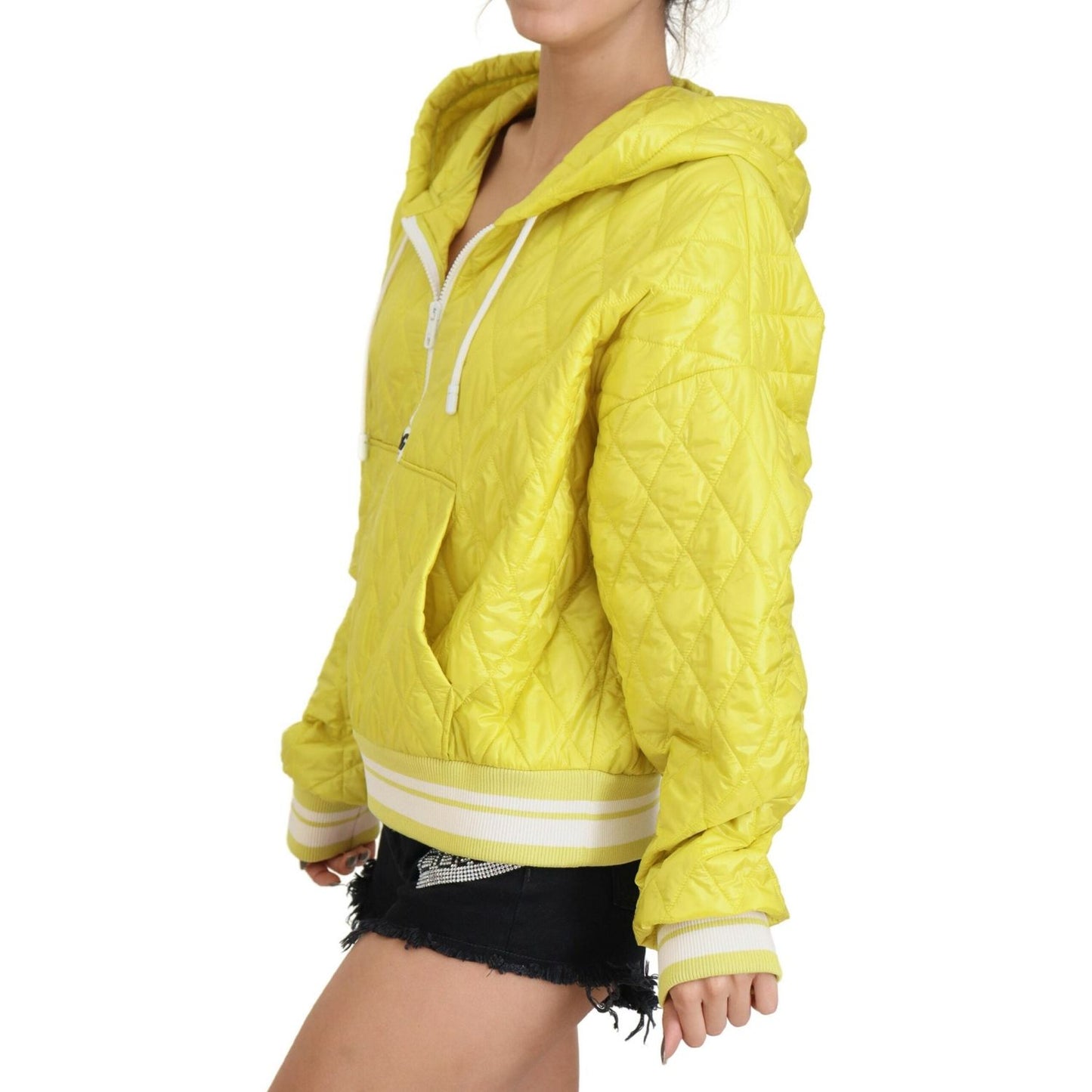 Dolce & Gabbana Elegant Yellow Hooded Jacket Dolce & Gabbana