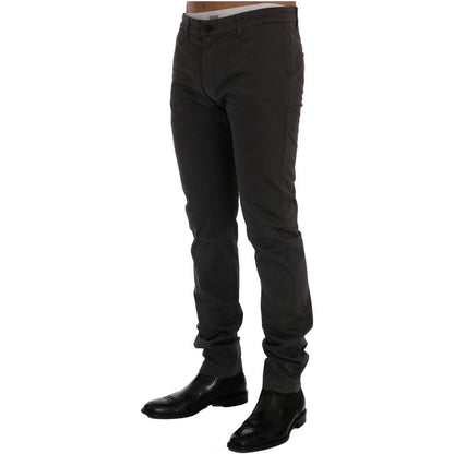 GF Ferre Gray Cotton Stretch Chinos Pants