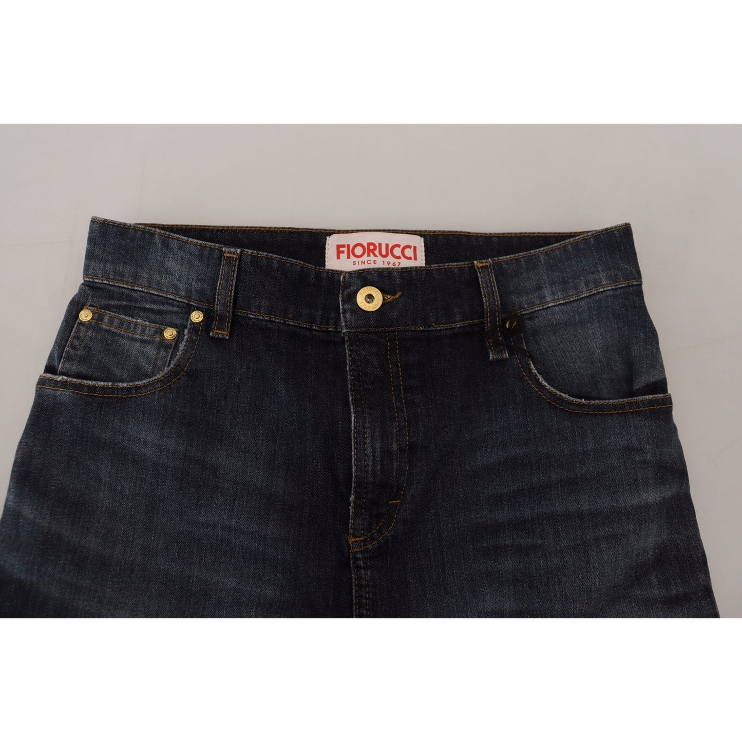 Fiorucci Chic Mid Waist Dark Blue Denim Skirt Fiorucci