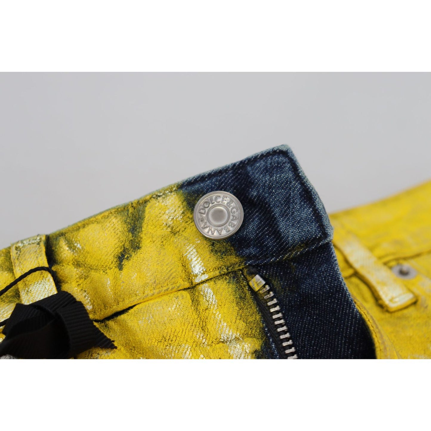 Dolce & Gabbana Chic High Waist Straight Jeans in Vibrant Yellow Dolce & Gabbana